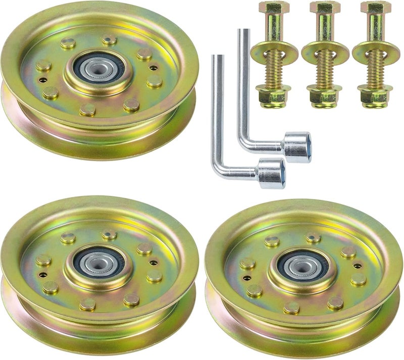 GUSUHAWK 3 Pack 753-08171 Idler Pulley Kit Replaces Cub Cadet 756-04129B Idler Pulley 756-04129, MTD 756-04129B, Cub Cadet 756-04129, Troy Bilt Pulley 753-08171 Cub Cadet Idler Pulley Kit, 753-08068 - Image 1